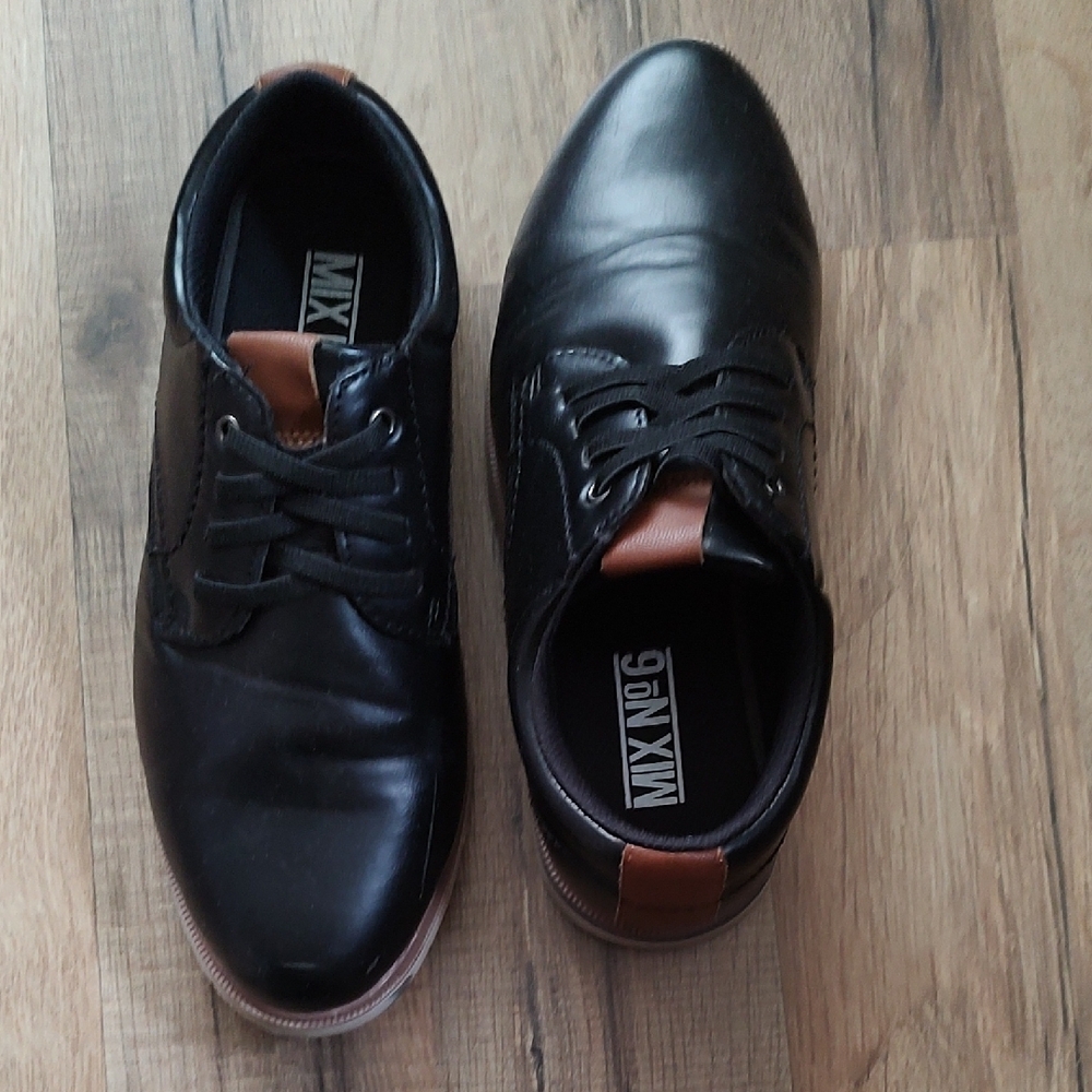 Kids Black Leather Shoes